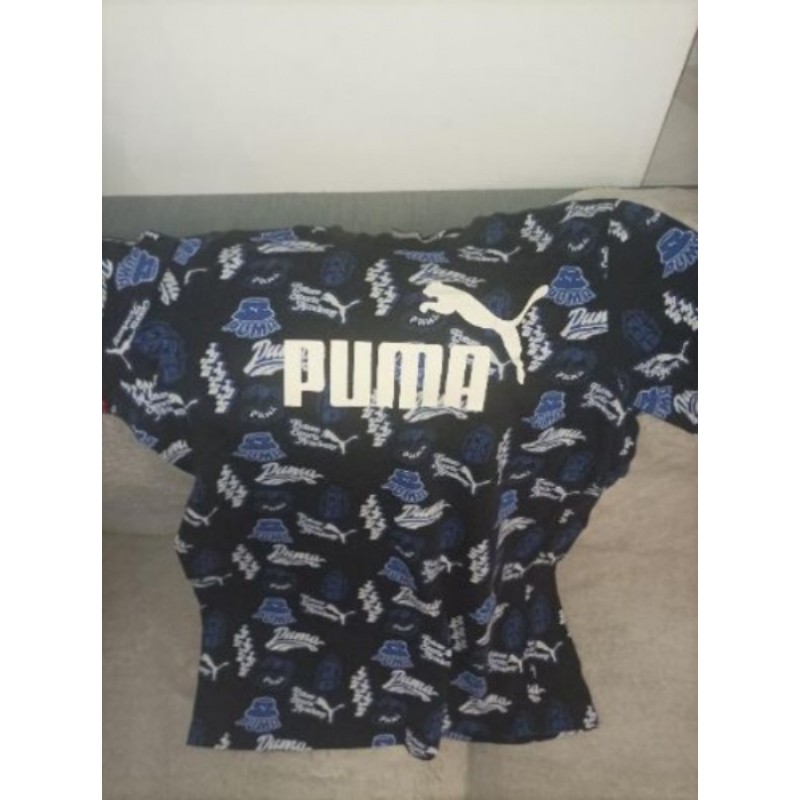 T-shirt PUMA BLEU ET BLANC garçon 15/16 ans BON ÉTAT 