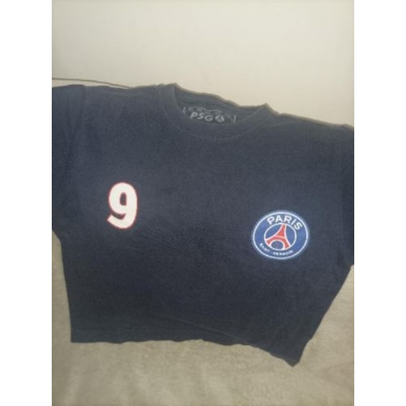 T-shirt PSG BLEU MARINE garçon 8 ans Numéro 9 CAVANICOTON TRES BON ÉTAT 