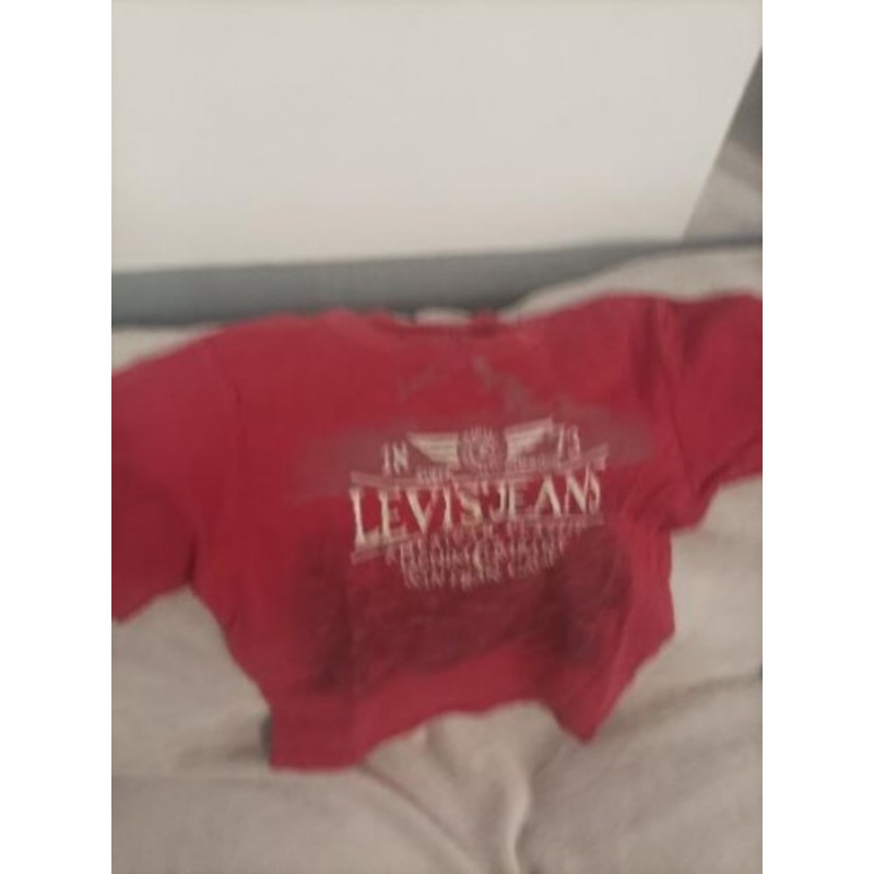 T-shirt LEVIS rouge garçon 4 ans COTON ETAT NORMAL 