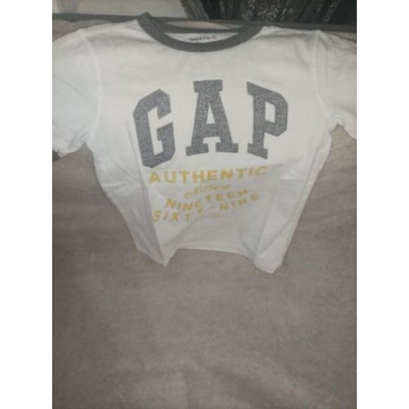 T-shirt GAP BLANC ET GRIS garcon 4/5 ans ETAT NORMAL 