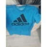 T-shirt adidas bleu turquoise foncé garçon 4/5 ans 10 cm  COTON ETAT NORMAL 