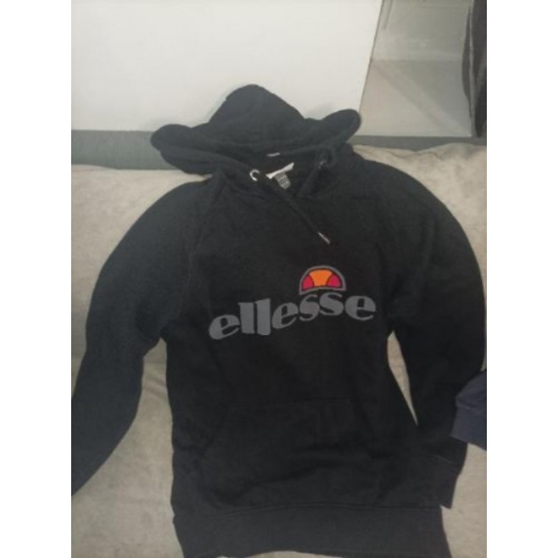 Sweat de jogging à capuche ELLESSE NOIR 14 ans garçon TRES BON ÉTAT 