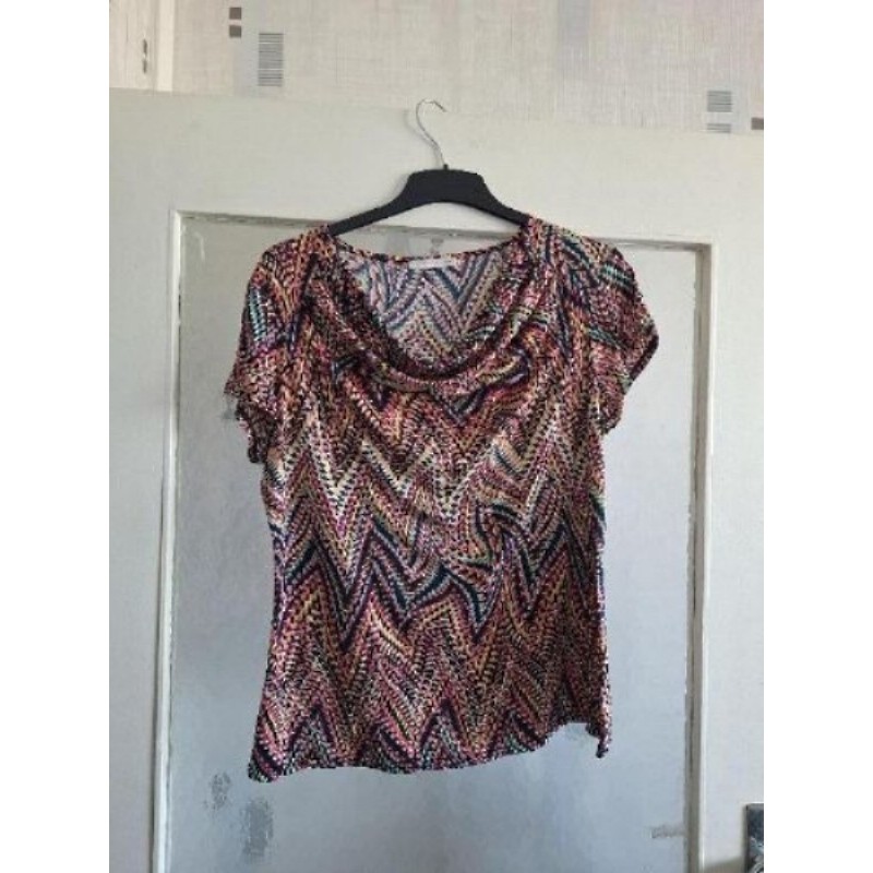 Tunique armand thierry col tombant moucheté multicolore taille 5