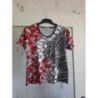 T-shirt motif noir blanc et rouge taille L