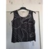 T-shirt sans manche noir imprimé dos voile taille 3