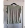 T-shirt kaki à paillettes taille L 