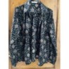 Chemisier noir avec motifs marrons Akoz taille S
