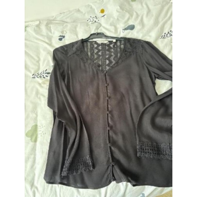 Chemisier noir manches longues Naf Naf Taille 38