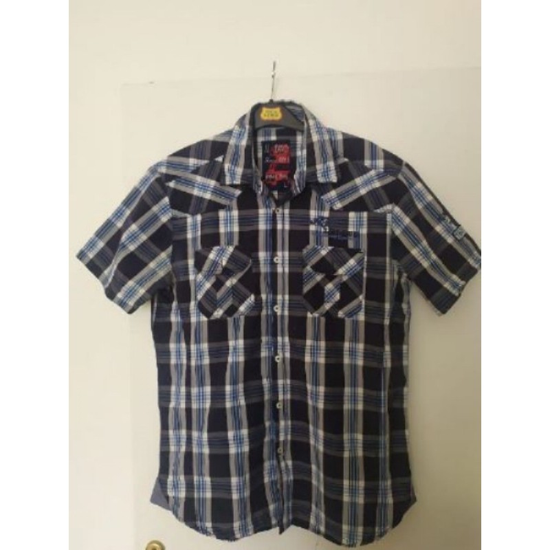 Chemise homme manche courte à rayures taille L