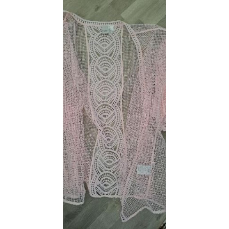 Gilet rose dentelle M/L