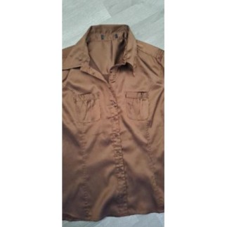 Chemise marron satiné S/M