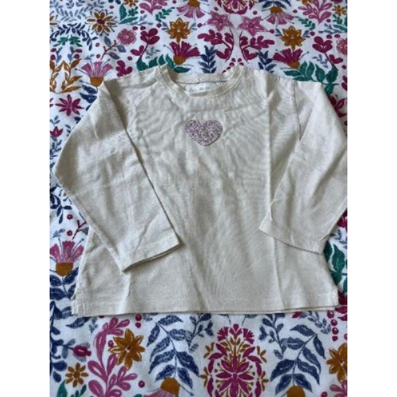 Tee-shirt beige Zara fille 4 ans 