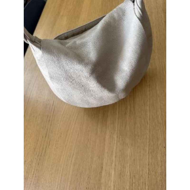 Sac à bandoulière beige cuir véritable 
