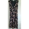 Robe noir à fleurs rose T40