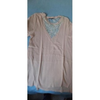 Tee-shirt rose dentelle t40