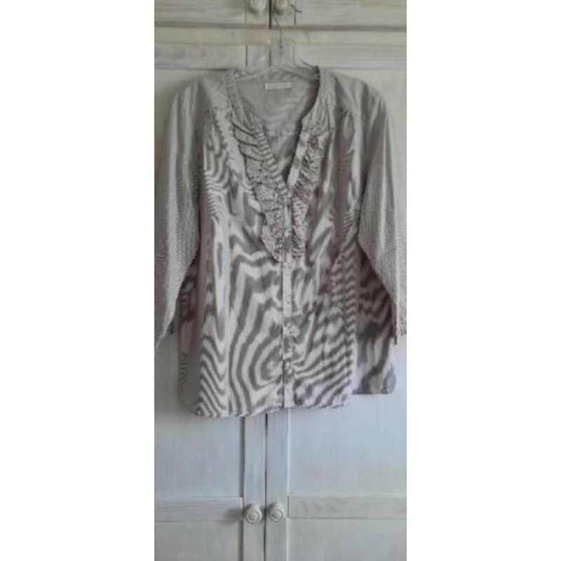 Chemisier manche longue rayures T2