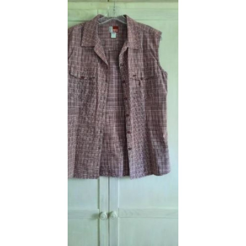 Chemise carreaux bordeaux t L