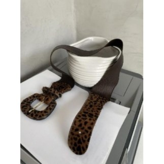 Ceinture marron léopard