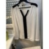 chemisier blanc et noir très léger femme taille M