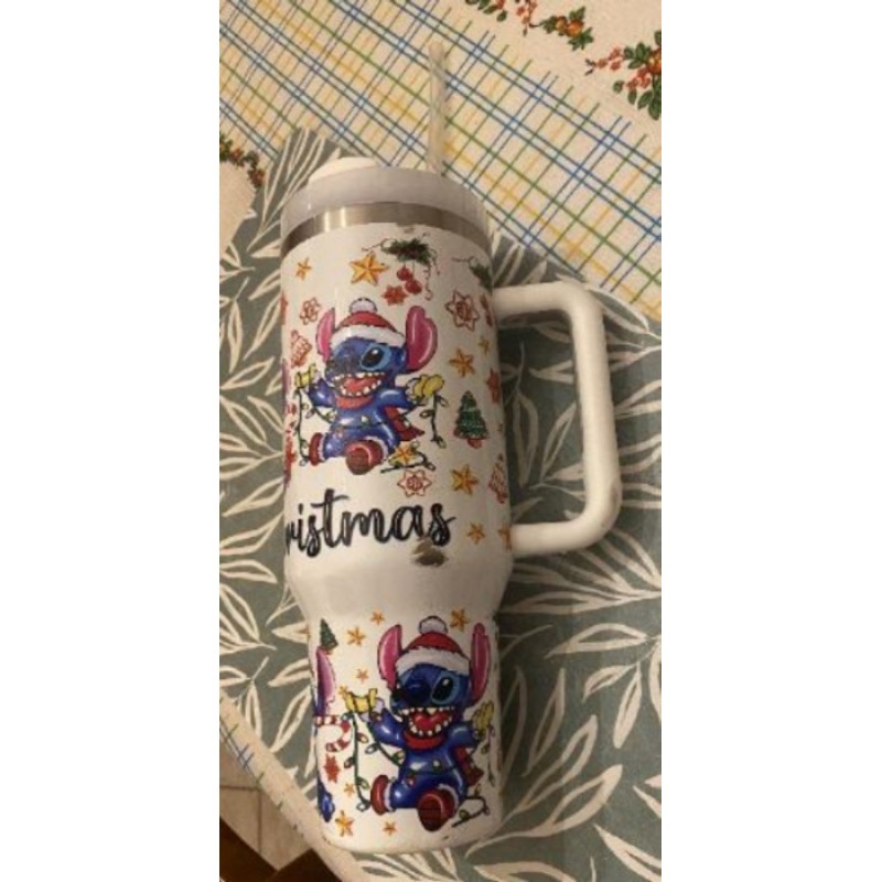 Gourde isotherme avec paille et embout Stitch jamais utilisé 1.2L