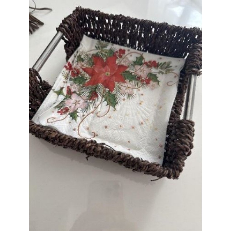 Porte serviette papier en osier 