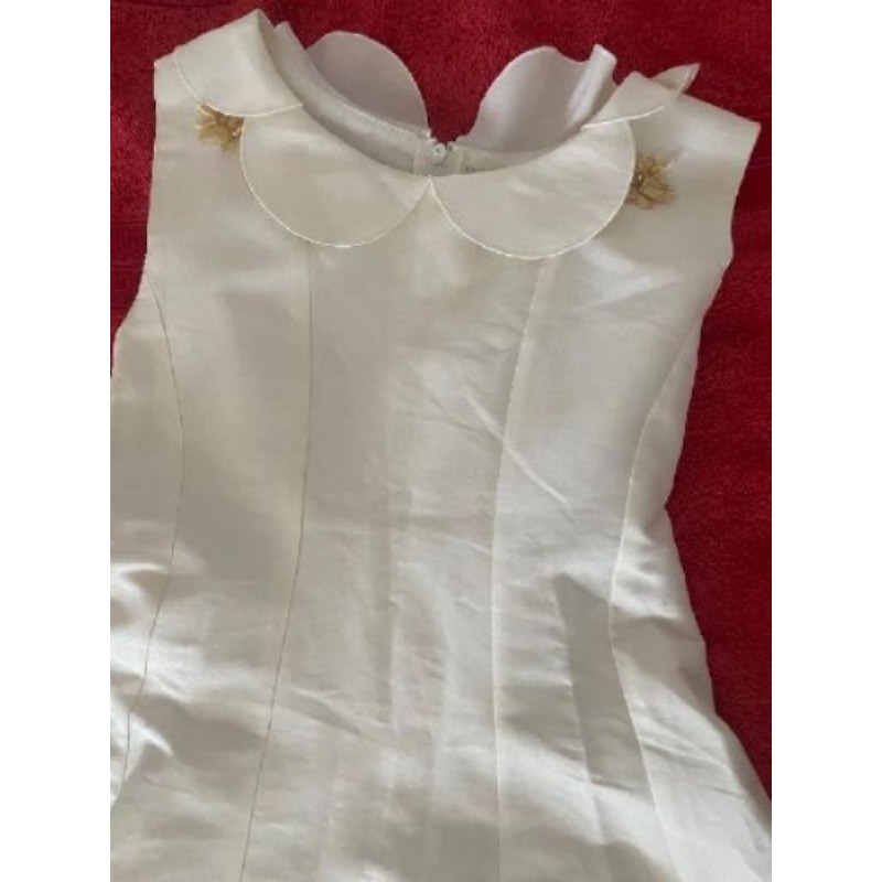 ROBE CEREMONIE  BEIGE  12 ANS  100% POLYESTER