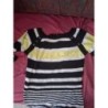 Pull rayures jaune noir blanche taille 38 