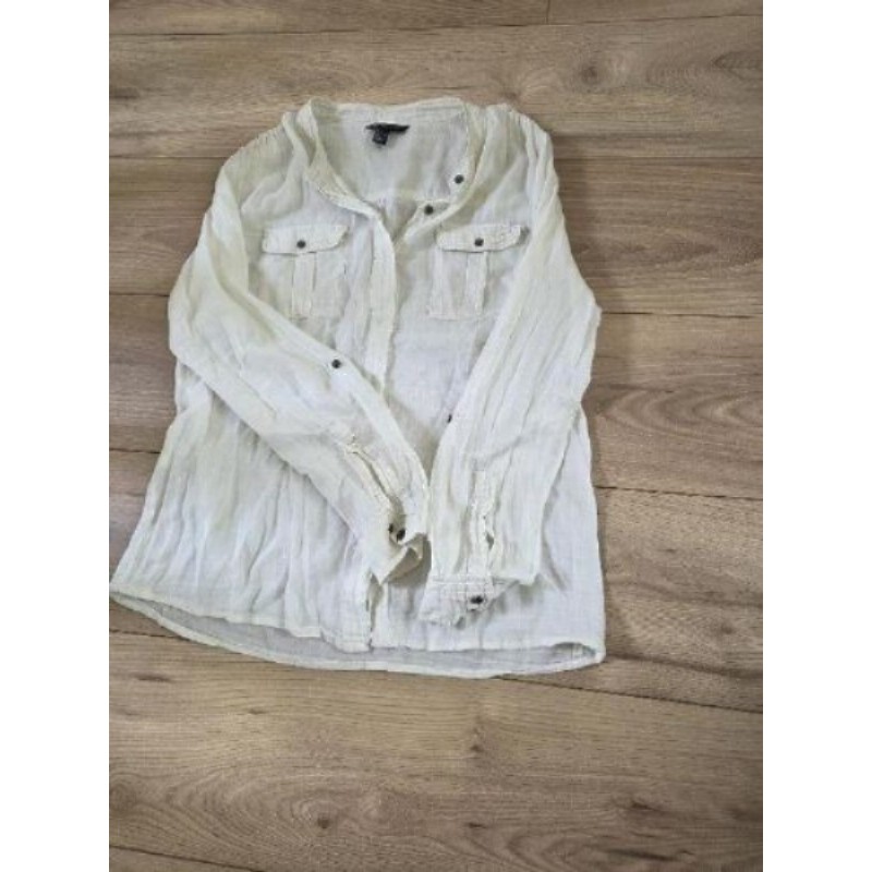 Chemise lin transparente mango TM