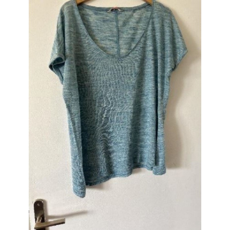 TEE shirt T4 bleu vert Camaïeu 