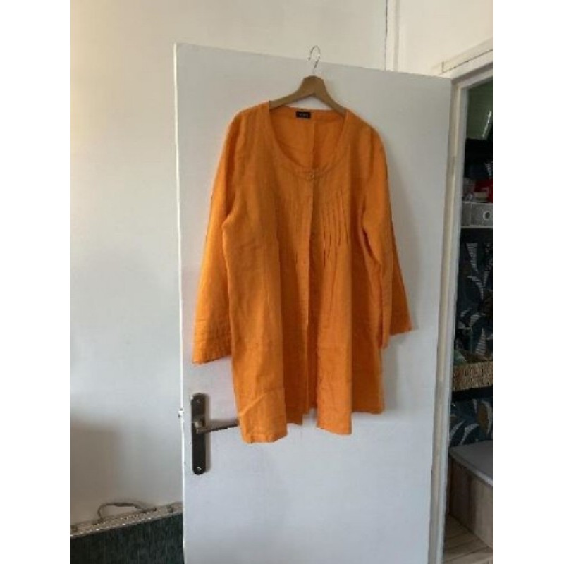 Chemise blouse lin orange T 46
