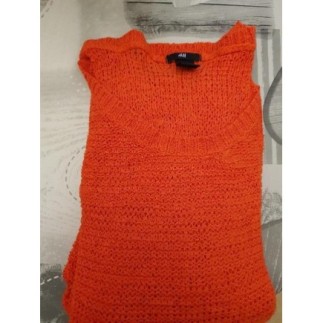 Pull ajouré orange T44