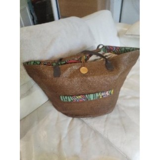 Sac plage paille marron...