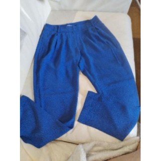 Pantalon 36 maje soie bleue...