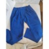 Pantalon 36 maje soie bleue forme carotte fluide 