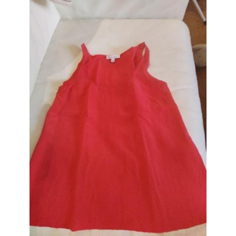 Débardeur M les petites 100% soie rouge