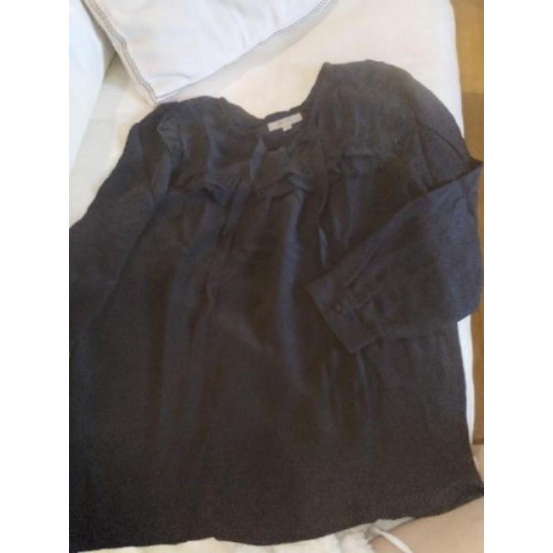 Blouse T1 bel air 36/38 100% soie noire