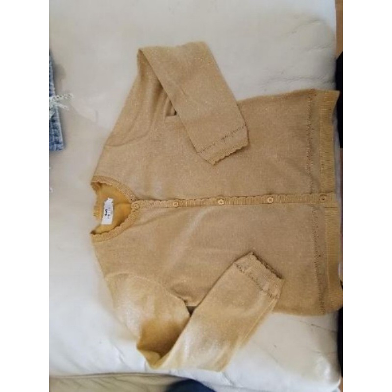 Gilet Cyrillus 8 ans, ocre doré, très bon état 