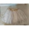 Jupe petit bateau 8ans tulle blanc et pois paillettes dorées 
