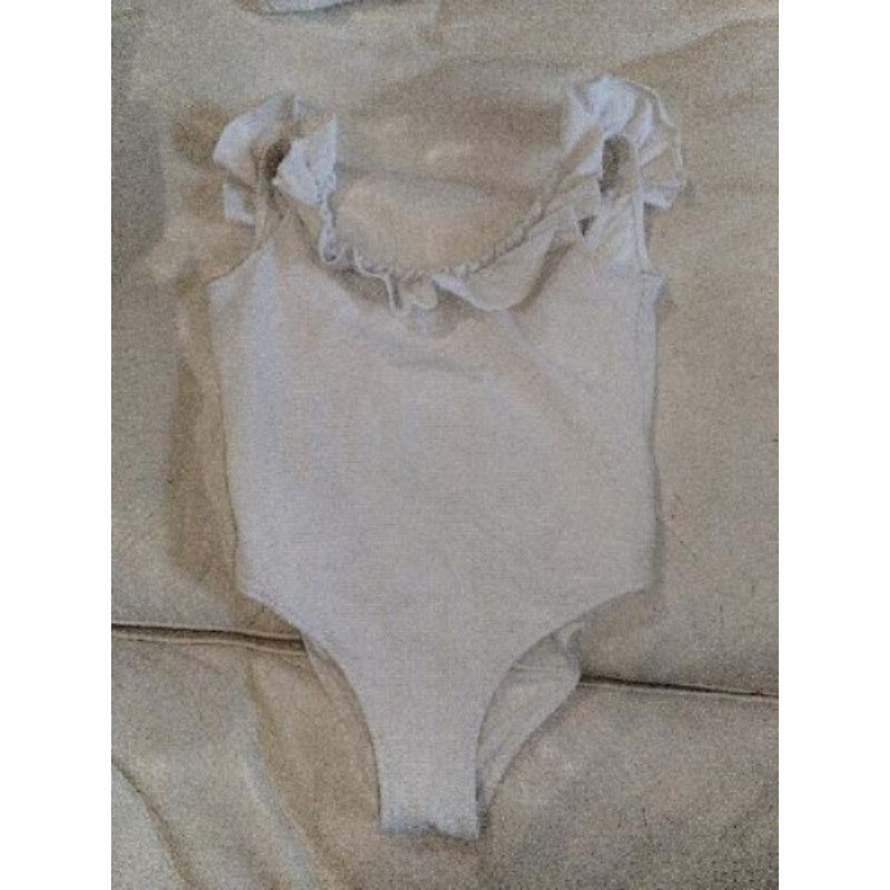 Maillot de bain Mango 8-10ans nid d'abeille blanc