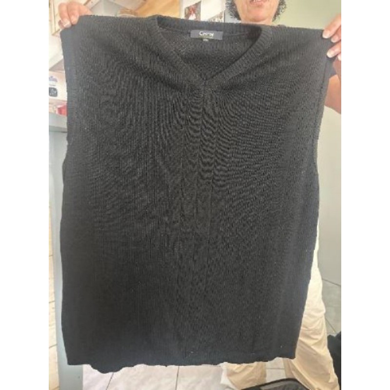 Pull Noir manche courte Taille XXL