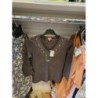 Tee-shirt femme marron manches 3/4 avec perles phildar T.S