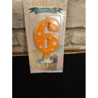 Bougie 6 ans orange 