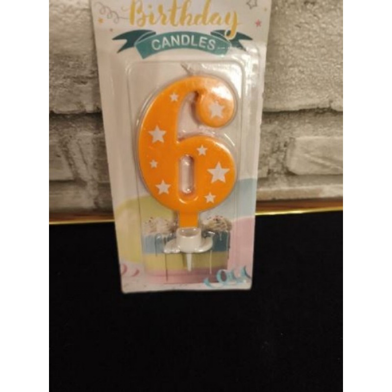 Bougie 6 ans orange 