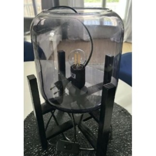 Lampe de table noire verre...