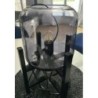 Lampe de table noire verre et bois 