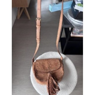 Besace cuir Suède H&M marron 