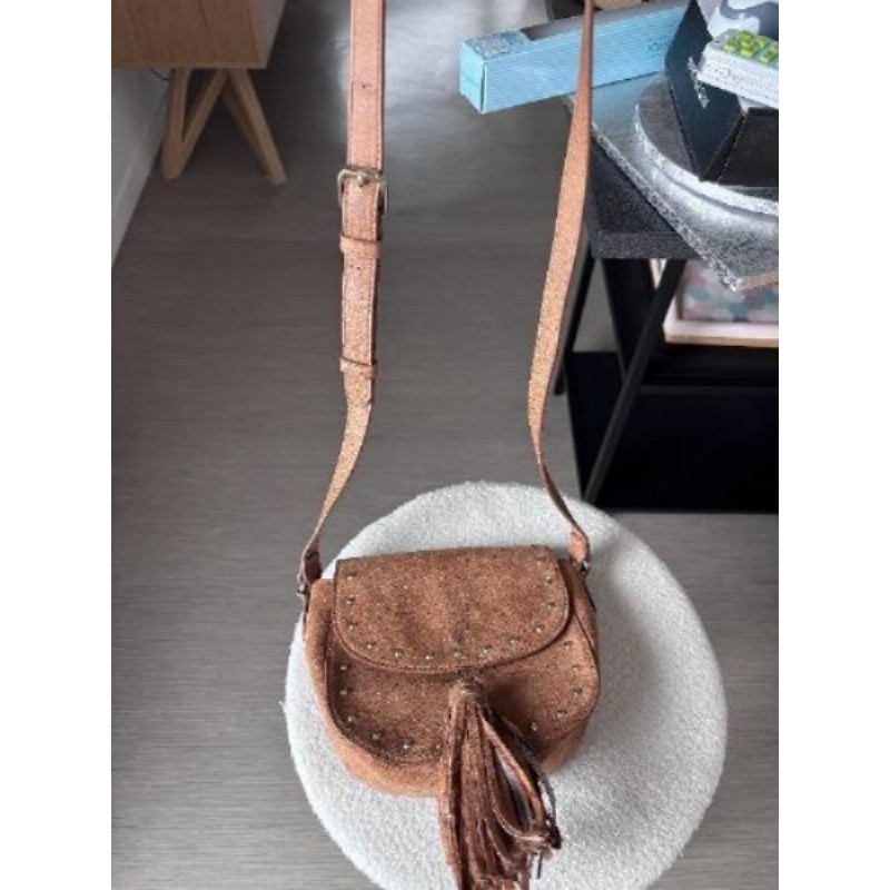 Besace cuir Suède H&M marron 