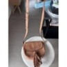 Besace cuir Suède H&M marron 