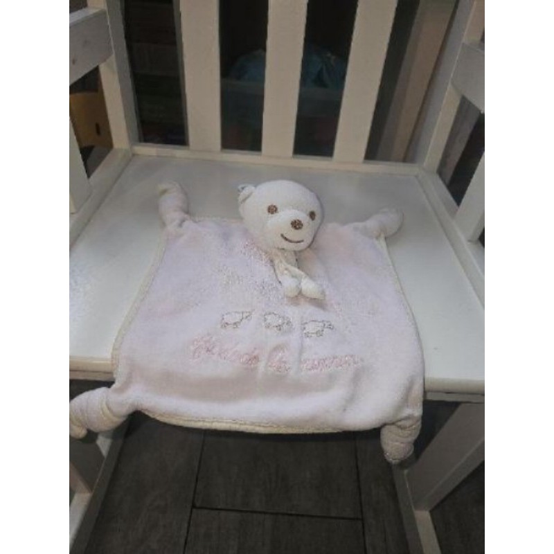 Doudou rose pâle et beige nounours