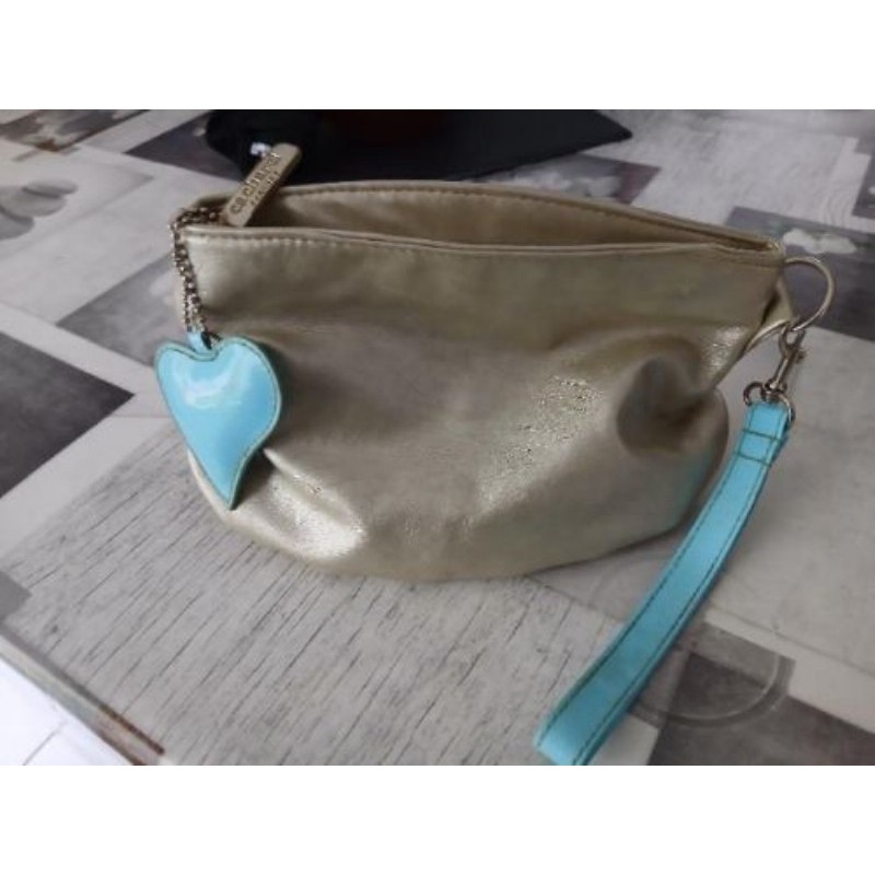 Trousse maquillage Cacharel or et bleu turquoise 